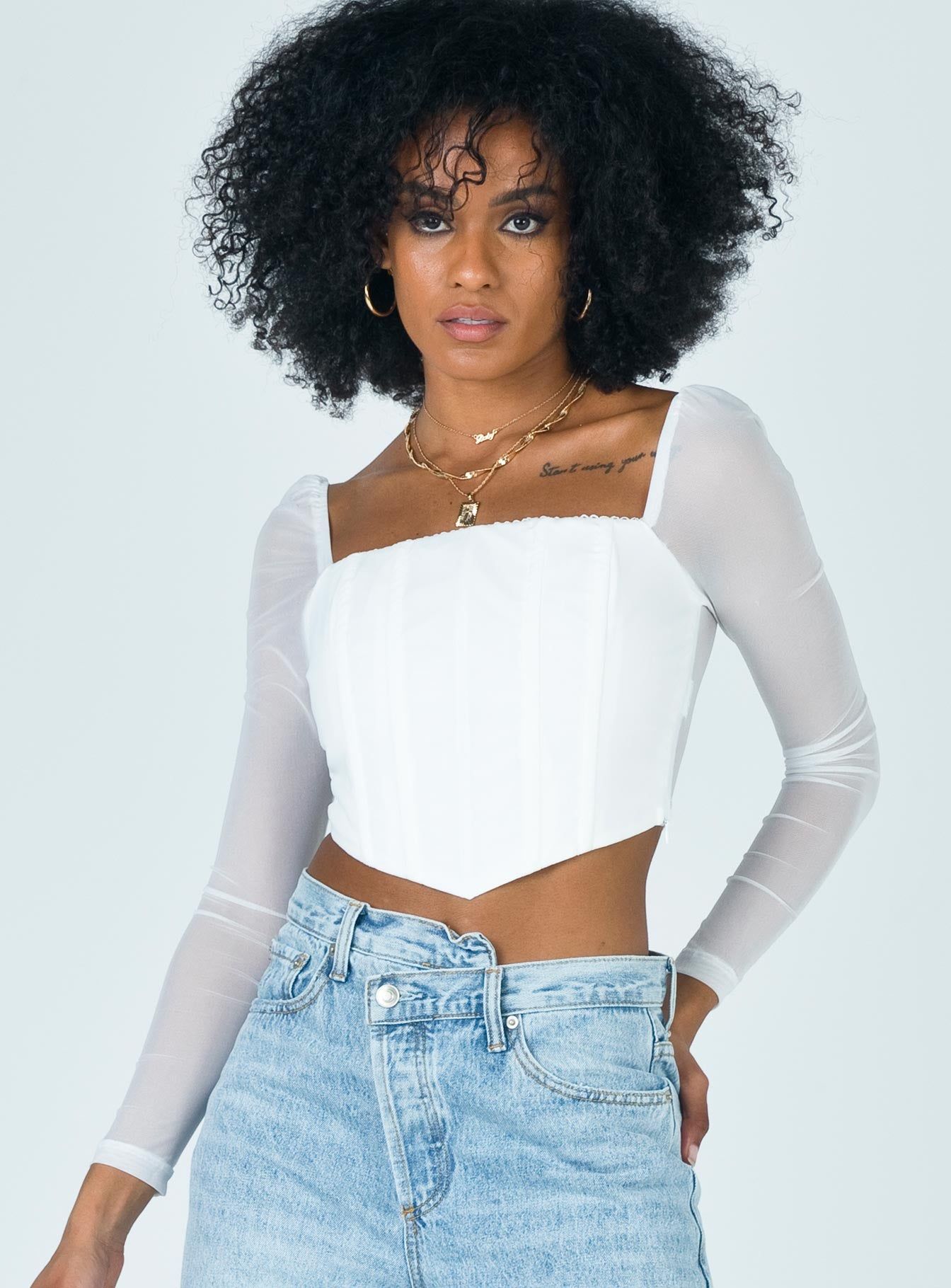 Beverly Long Sleeve Top White sold by Princess Polly product image thumbnail 4