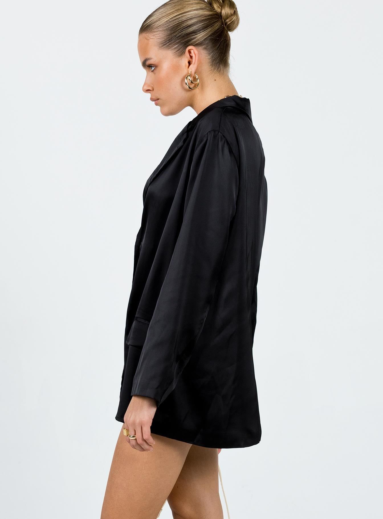 Toddy Satin Blazer Black sold by Princess Polly product image thumbnail 4