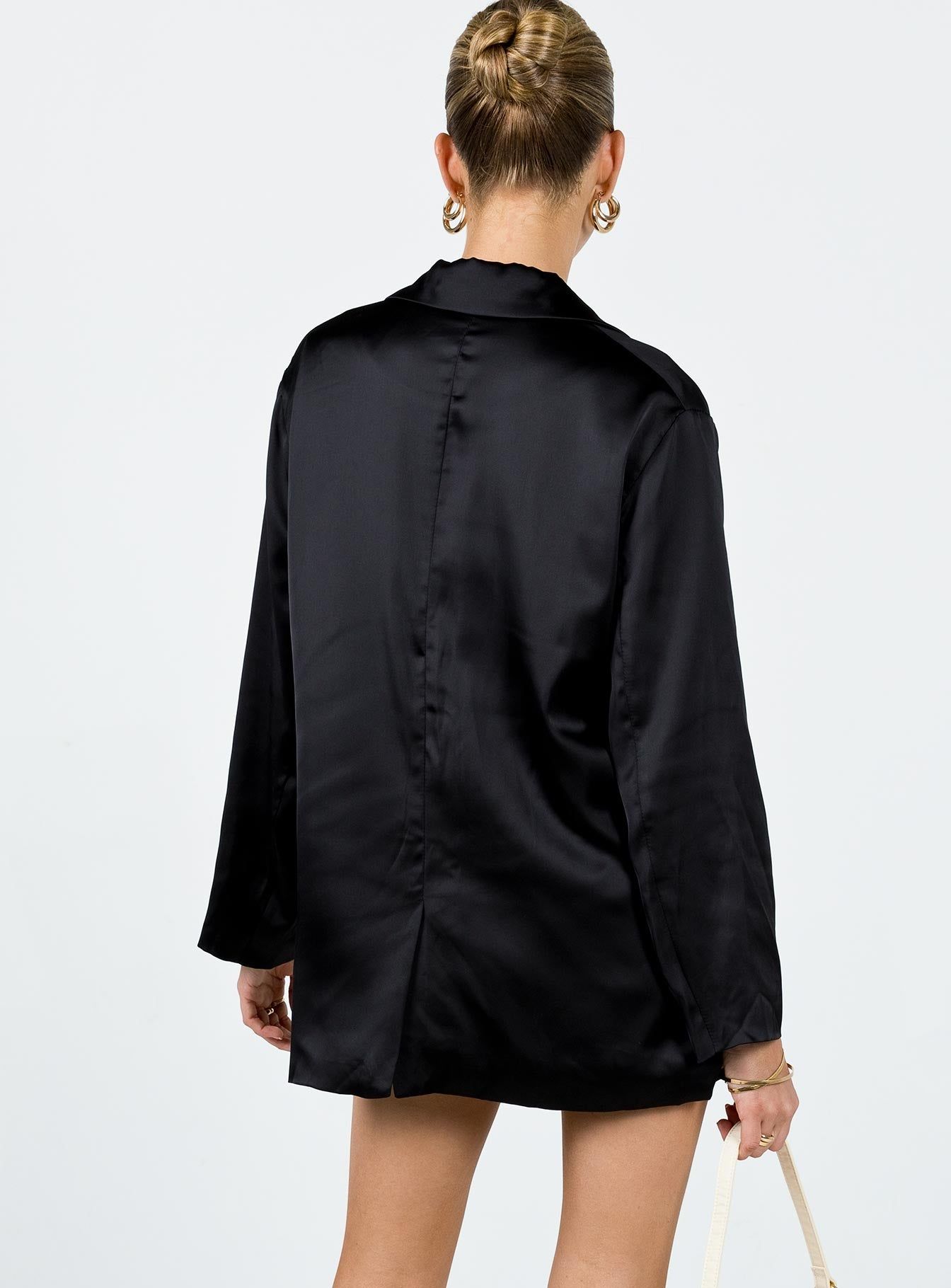 Toddy Satin Blazer Black sold by Princess Polly product image thumbnail 5