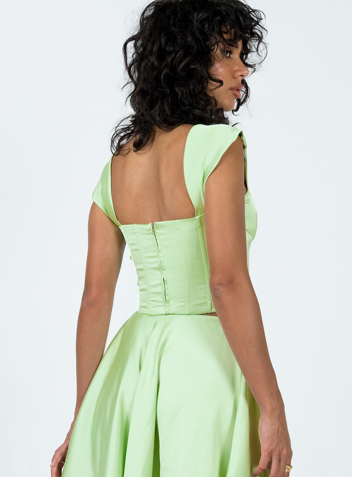 Cornell Satin Corset Green sold by Princess Polly product image thumbnail 5