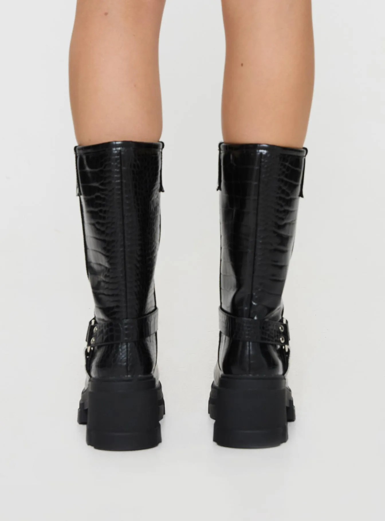 Boyfriend Boots Black Croc sold by Princess Polly product image thumbnail 4