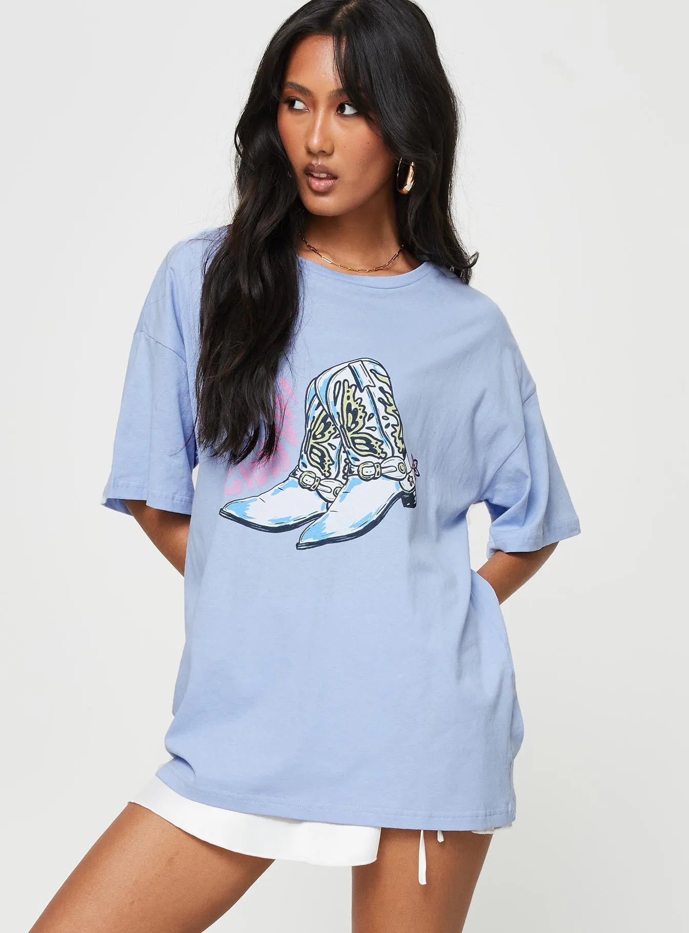 Giddy Up Oversized Tee Blue sold by Princess Polly product image thumbnail 2