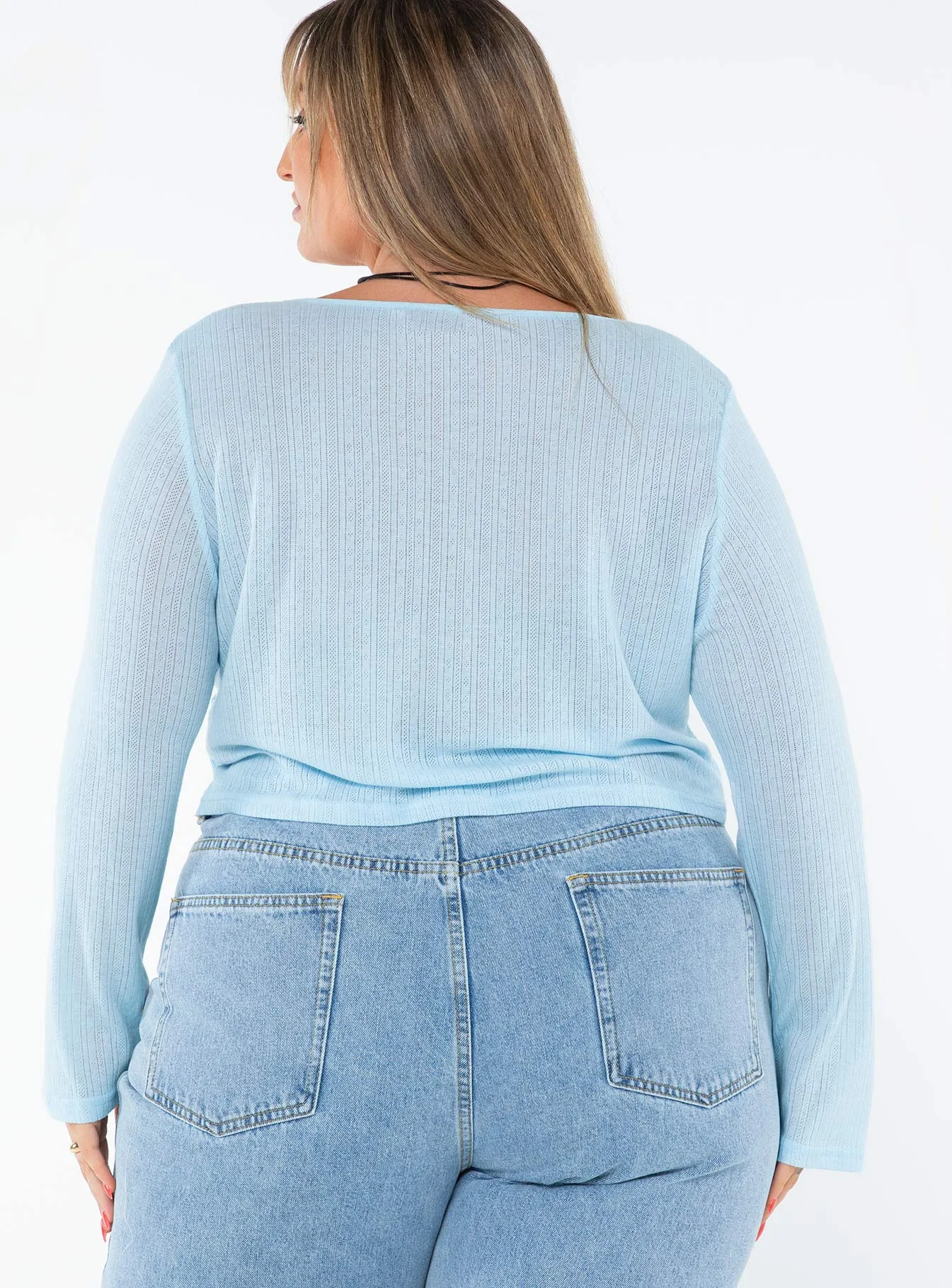 Barbaro Long Sleeve Top Blue Curve sold by Princess Polly product image thumbnail 5