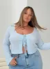 Barbaro Long Sleeve Top Blue Curve sold by Princess Polly