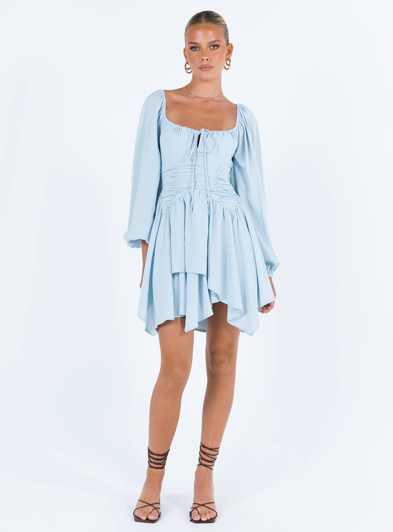 Barrett Long Sleeve Mini Dress Blue sold by Princess Polly product image thumbnail 3
