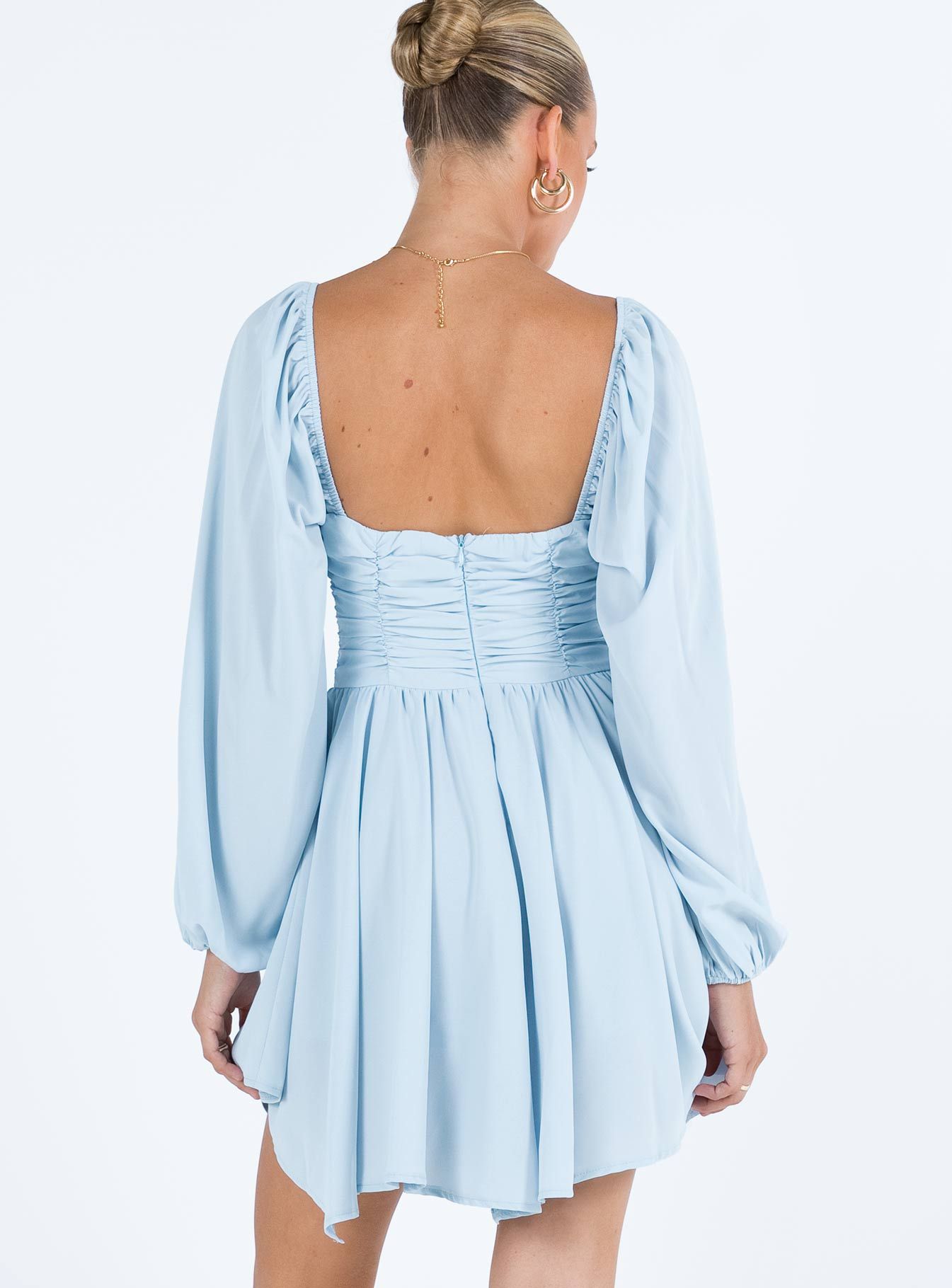 Barrett Long Sleeve Mini Dress Blue sold by Princess Polly product image thumbnail 5