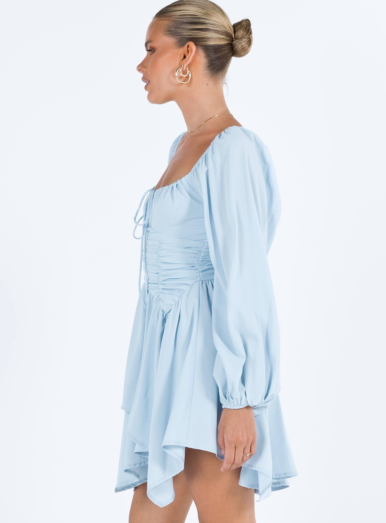 Barrett Long Sleeve Mini Dress Blue sold by Princess Polly product image thumbnail 4