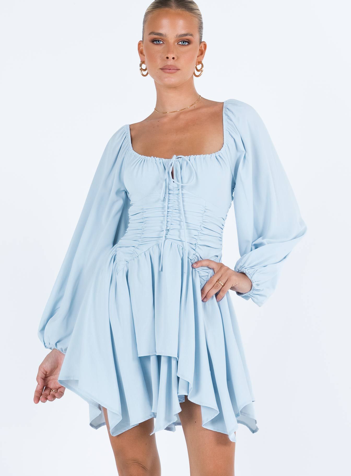 Barrett Long Sleeve Mini Dress Blue sold by Princess Polly product image thumbnail 2