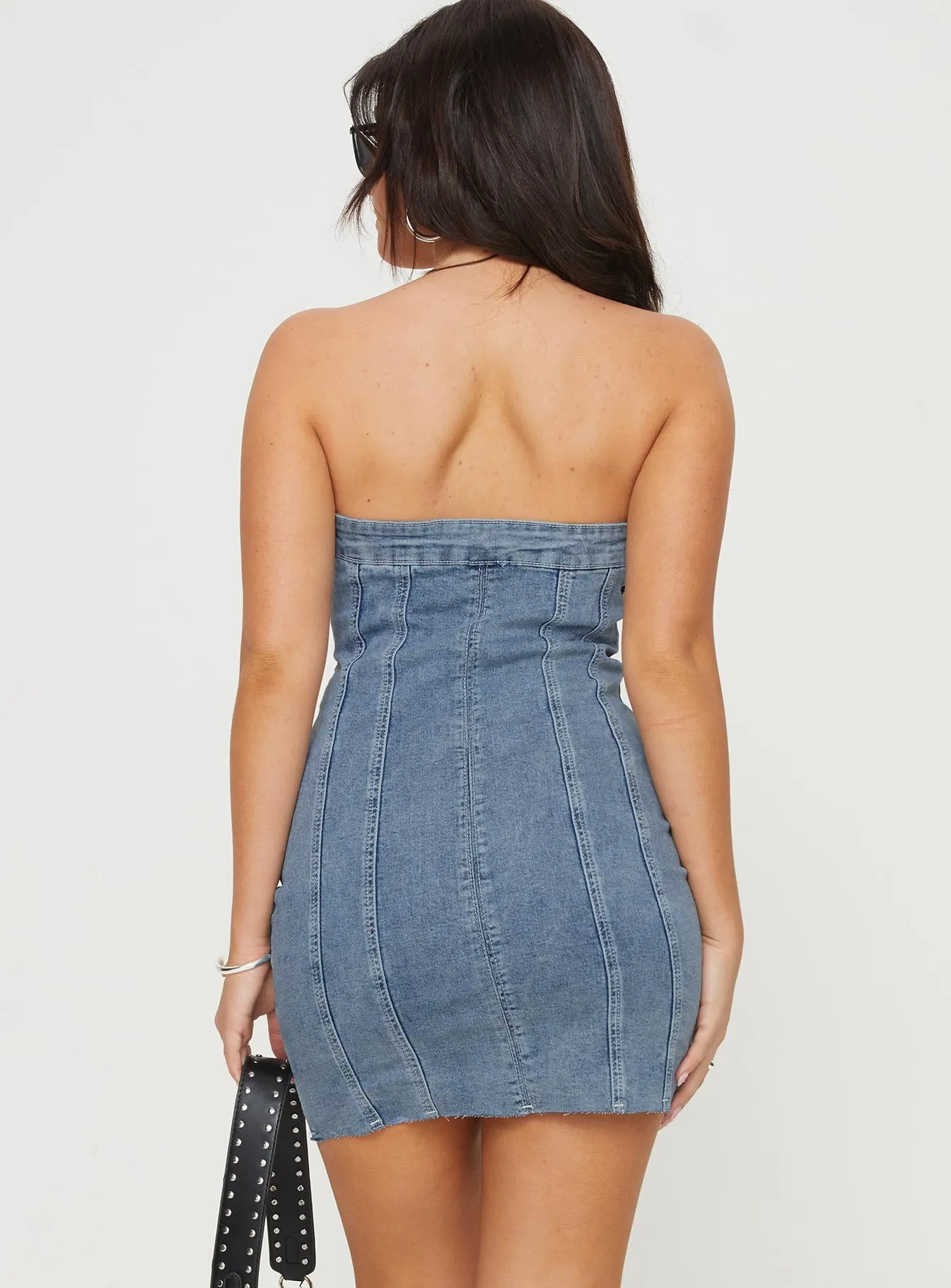 Houser Mini Dress Denim Petite sold by Princess Polly product image thumbnail 5