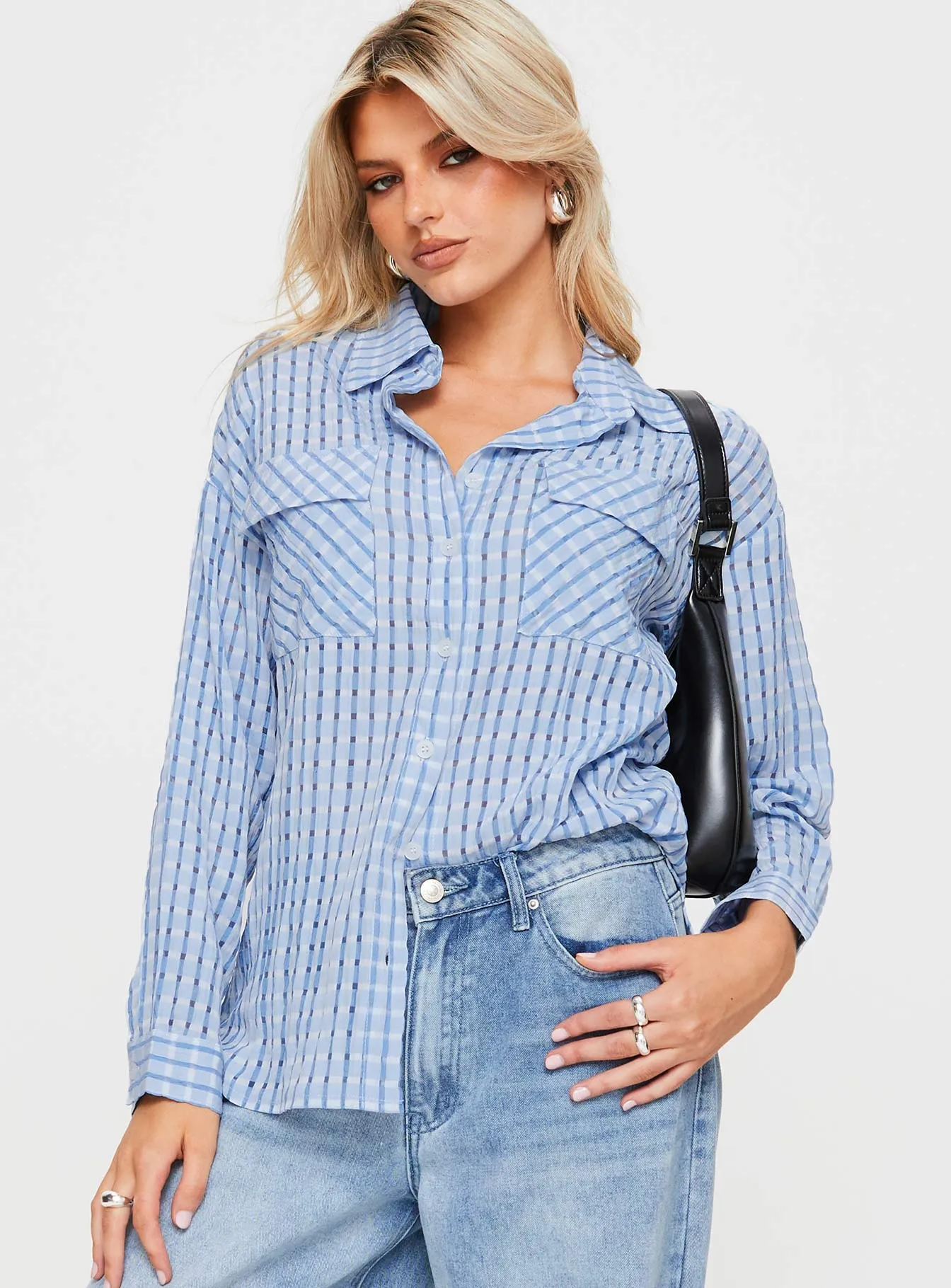 Oristano Shirt Blue sold by Princess Polly product image thumbnail 2