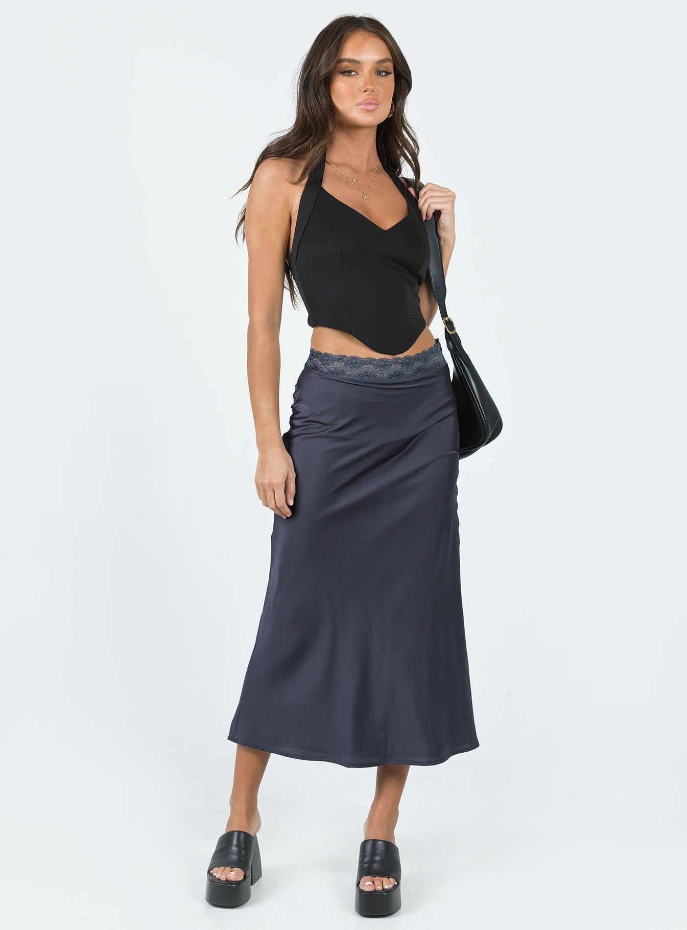 The Charmaine Maxi Skirt Slate sold by Princess Polly product image thumbnail 3