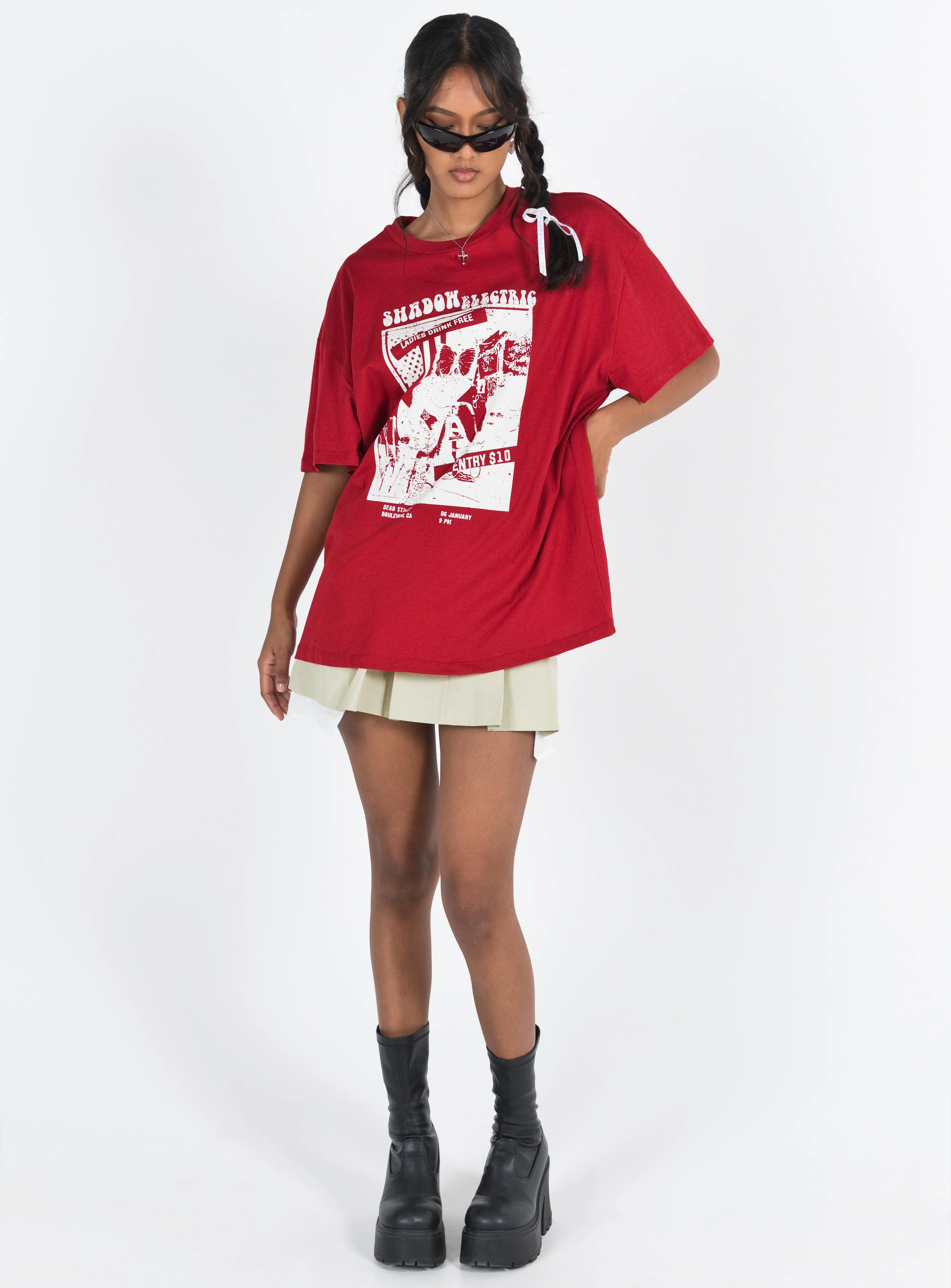 Tickets Oversized Tee Red sold by Princess Polly product image thumbnail 3