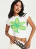 Tiona Summer Flower Top White / Lime sold by Princess Polly
