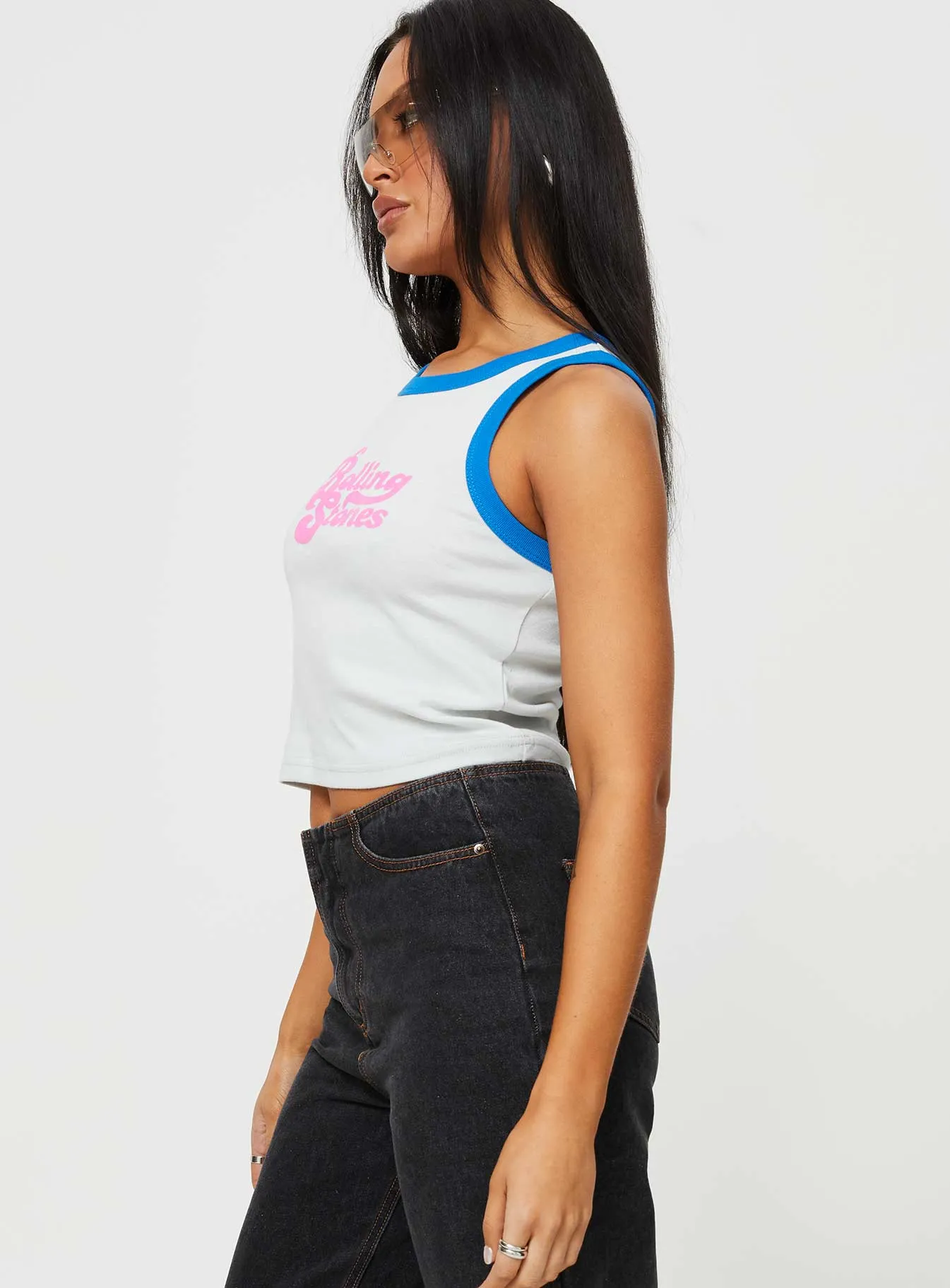 Rolling Stones Tank Top Blue sold by Princess Polly product image thumbnail 4