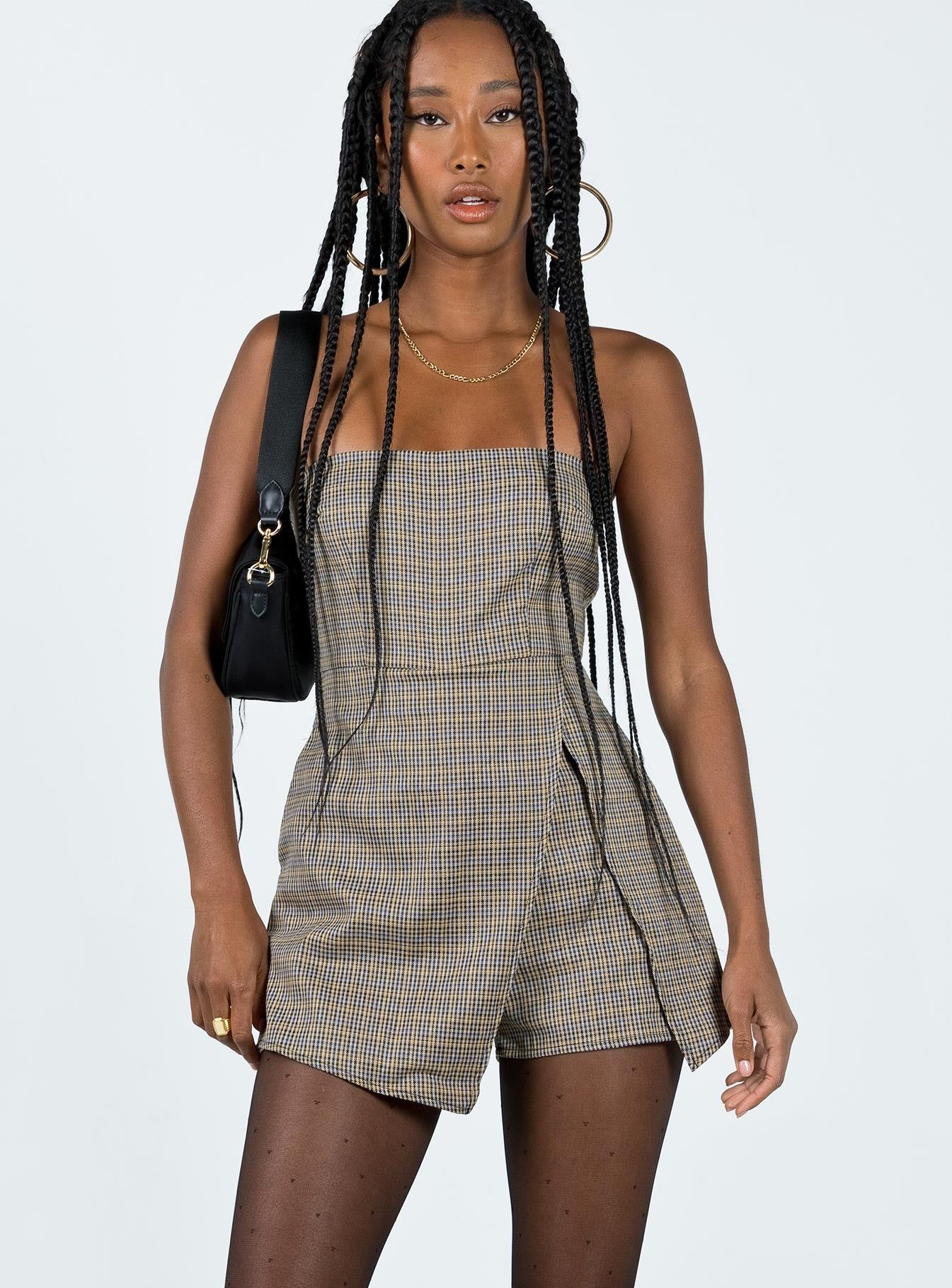 Working On It Romper Check Multi sold by Princess Polly product image thumbnail 2