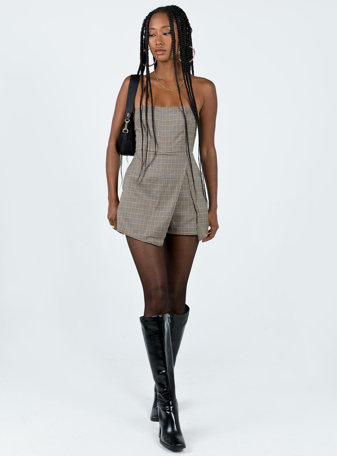 Working On It Romper Check Multi sold by Princess Polly product image thumbnail 3