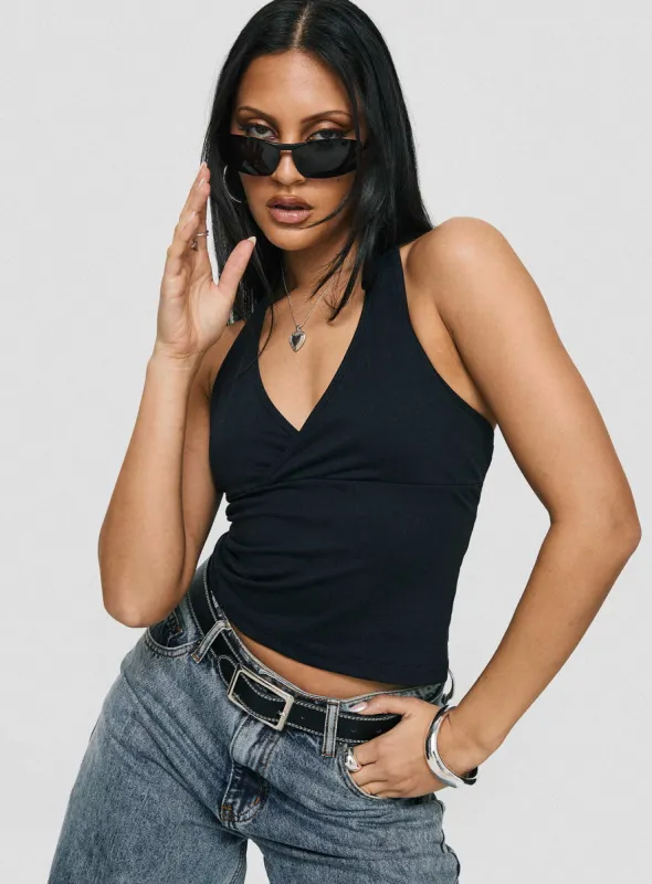 Stand By Halter Top Black sold by Princess Polly
