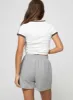 Princess Polly Track Shorts Cursive Text Grey / Blue sold by Princess Polly