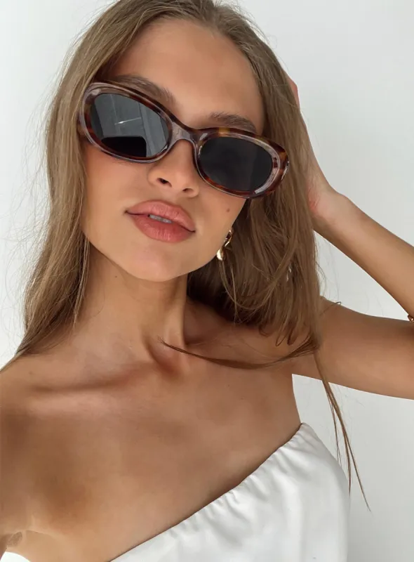 Calianna Sunglasses Brown Tort sold by Princess Polly