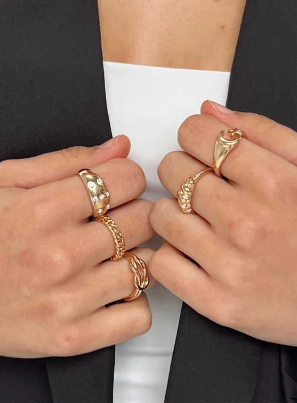 Shiori Ring Pack Gold sold by Princess Polly