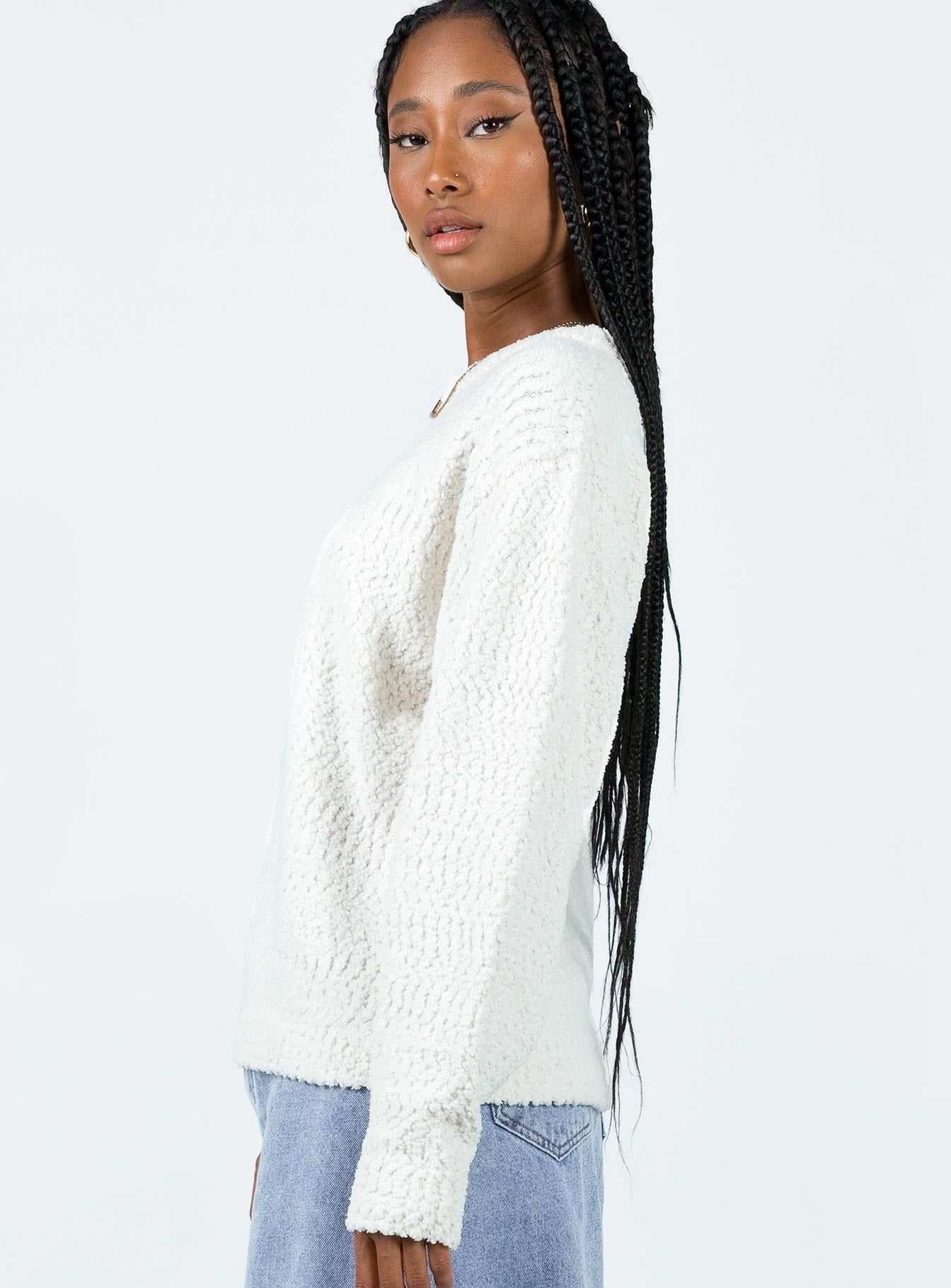 Highview Boucle Sweater White sold by Princess Polly product image thumbnail 3