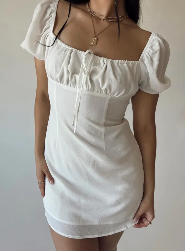Snowdrop Mini Dress White sold by Princess Polly