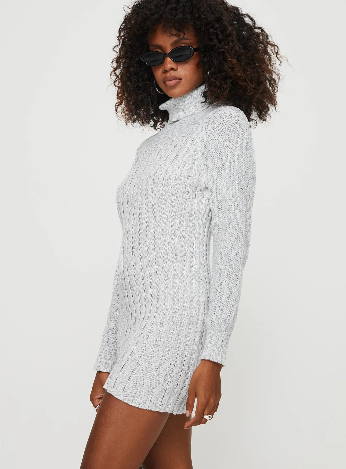 Barrish Sweater Mini Dress Grey sold by Princess Polly product image thumbnail 4