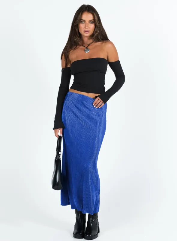 Duke Midi Skirt Blue sold by Princess Polly