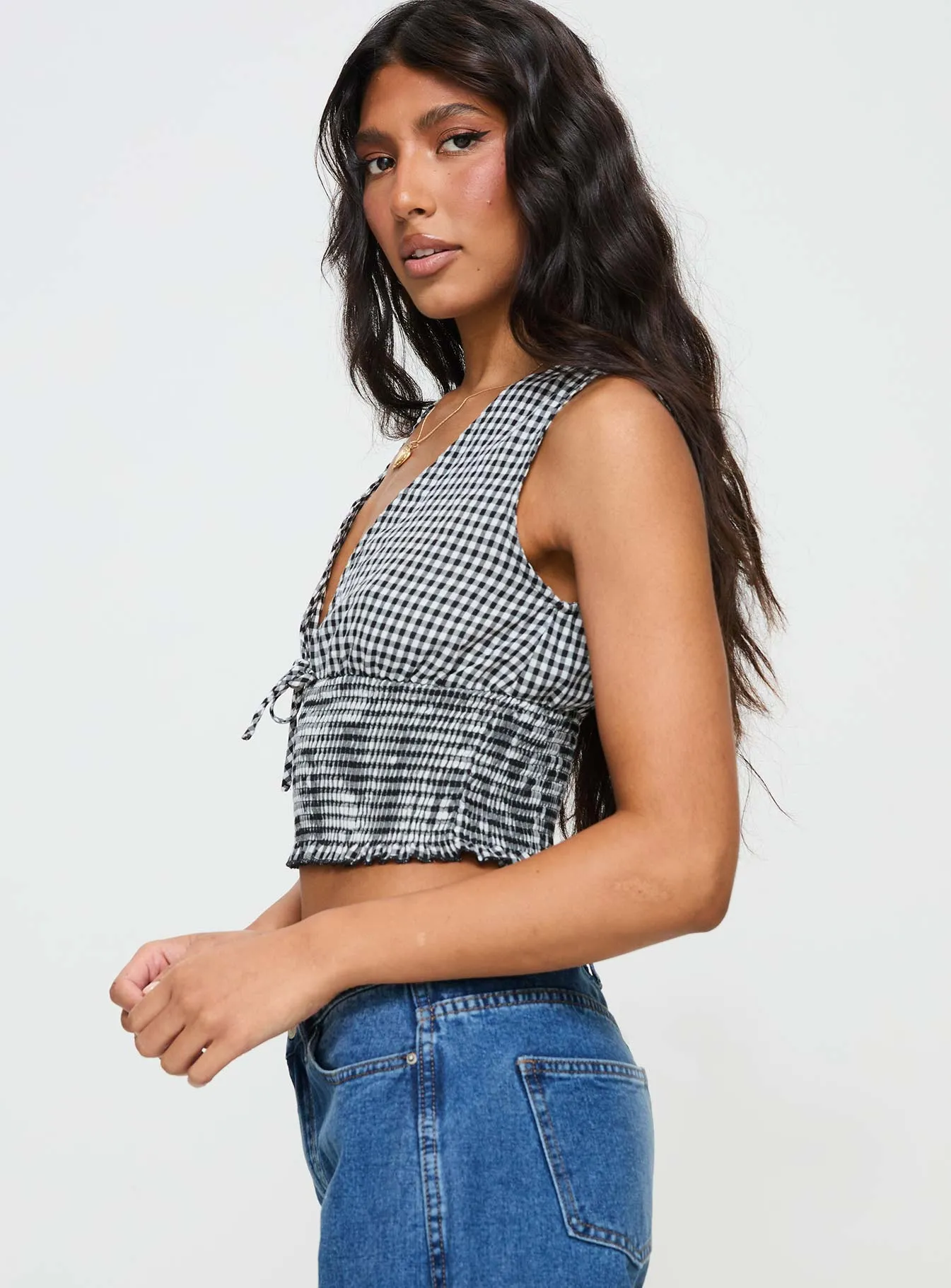 Mixing It Up Top Black / White sold by Princess Polly product image thumbnail 4