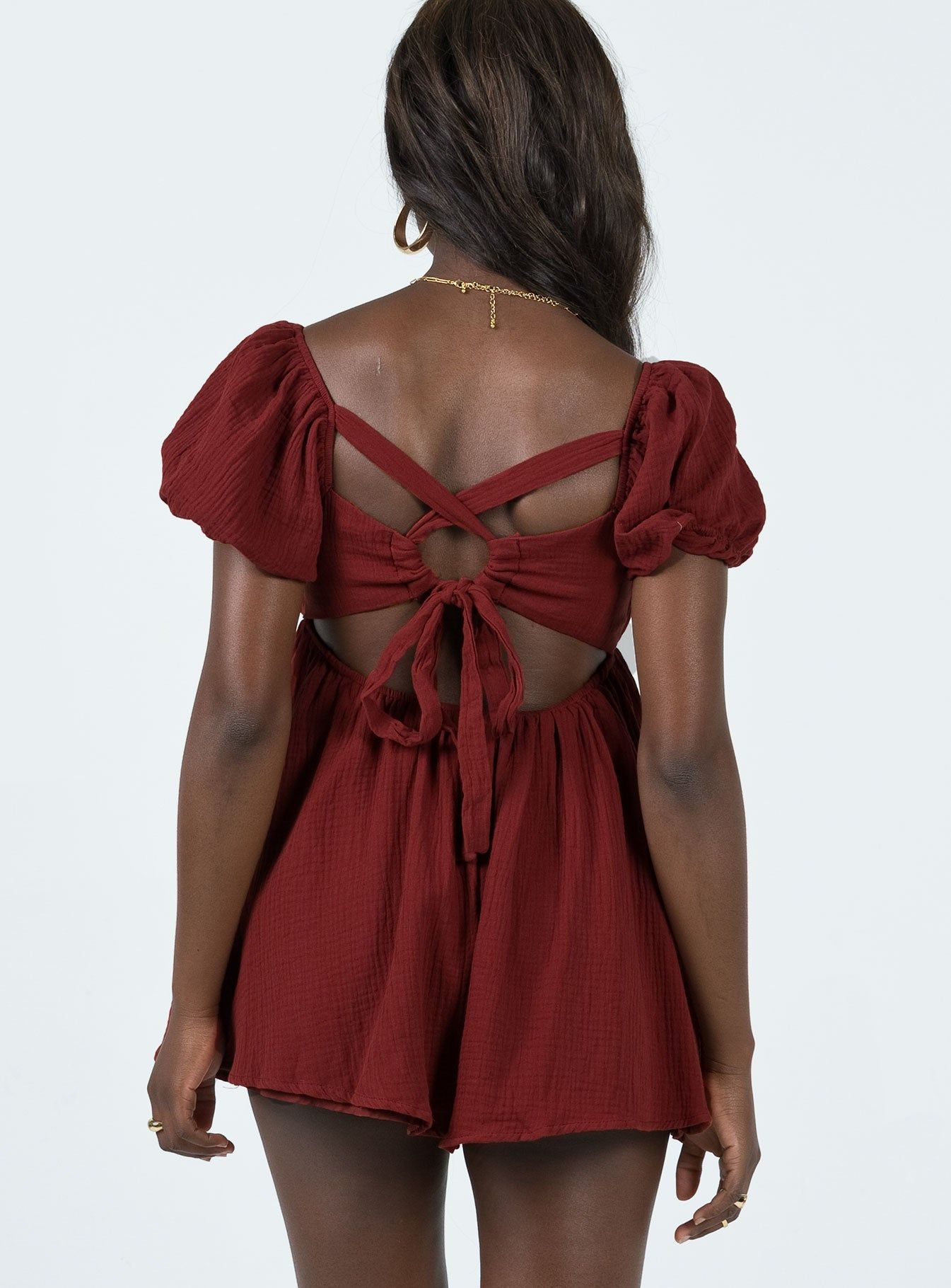 Fadden Romper Burgundy sold by Princess Polly product image thumbnail 4