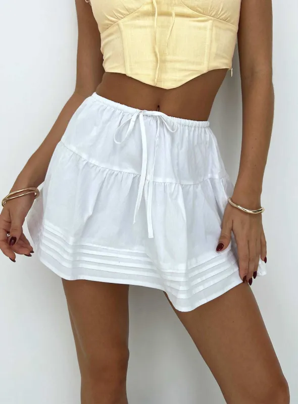 Brookson Mini Skirt White made by Princess Polly