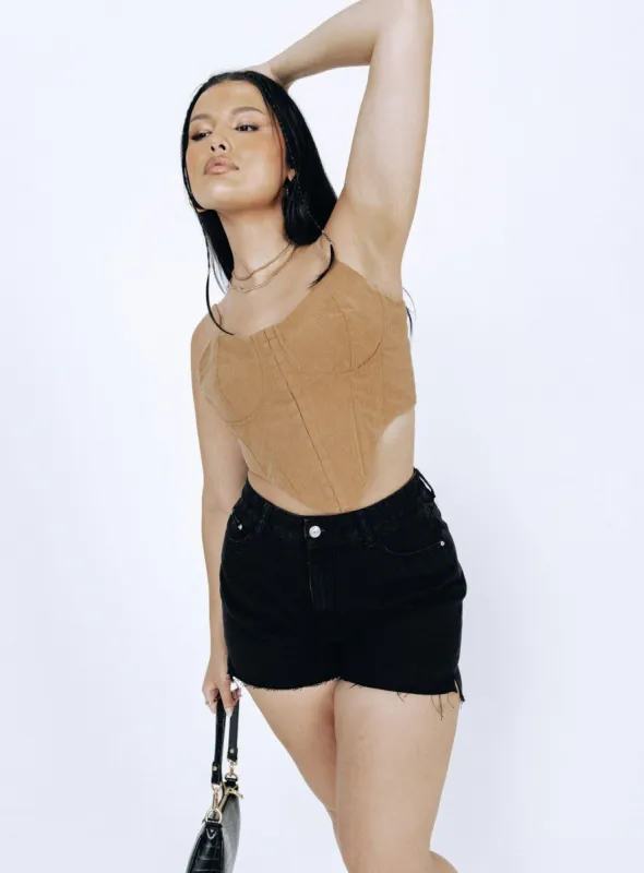 Leonie Denim Shorts Washed Black sold by Princess Polly
