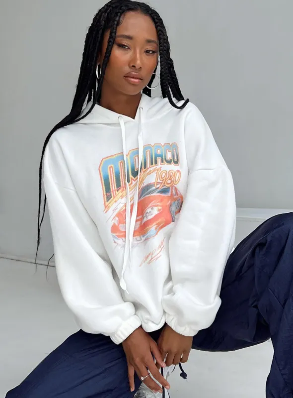 Monaco Racing Hoodie White made by Princess Polly