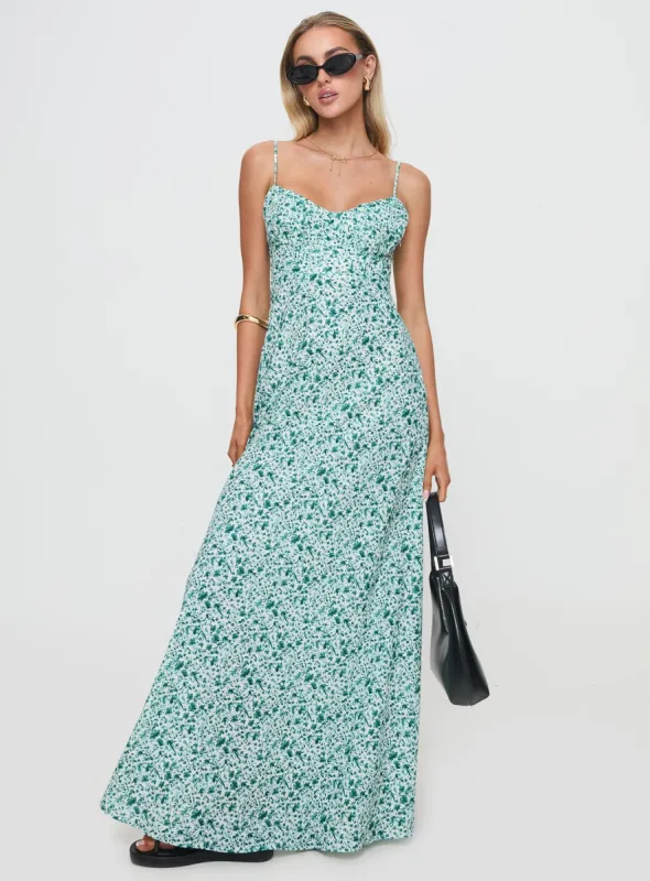 Easten Maxi Dress Green sold by Princess Polly