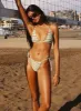 Jenner Triangle Bikini Top Green Stripe sold by Princess Polly