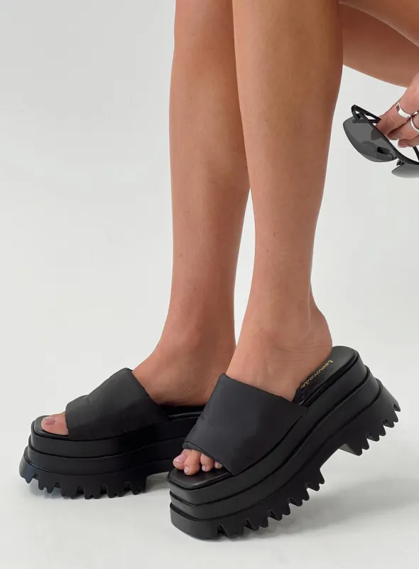 I Bet Platform Sandals Black sold by Princess Polly