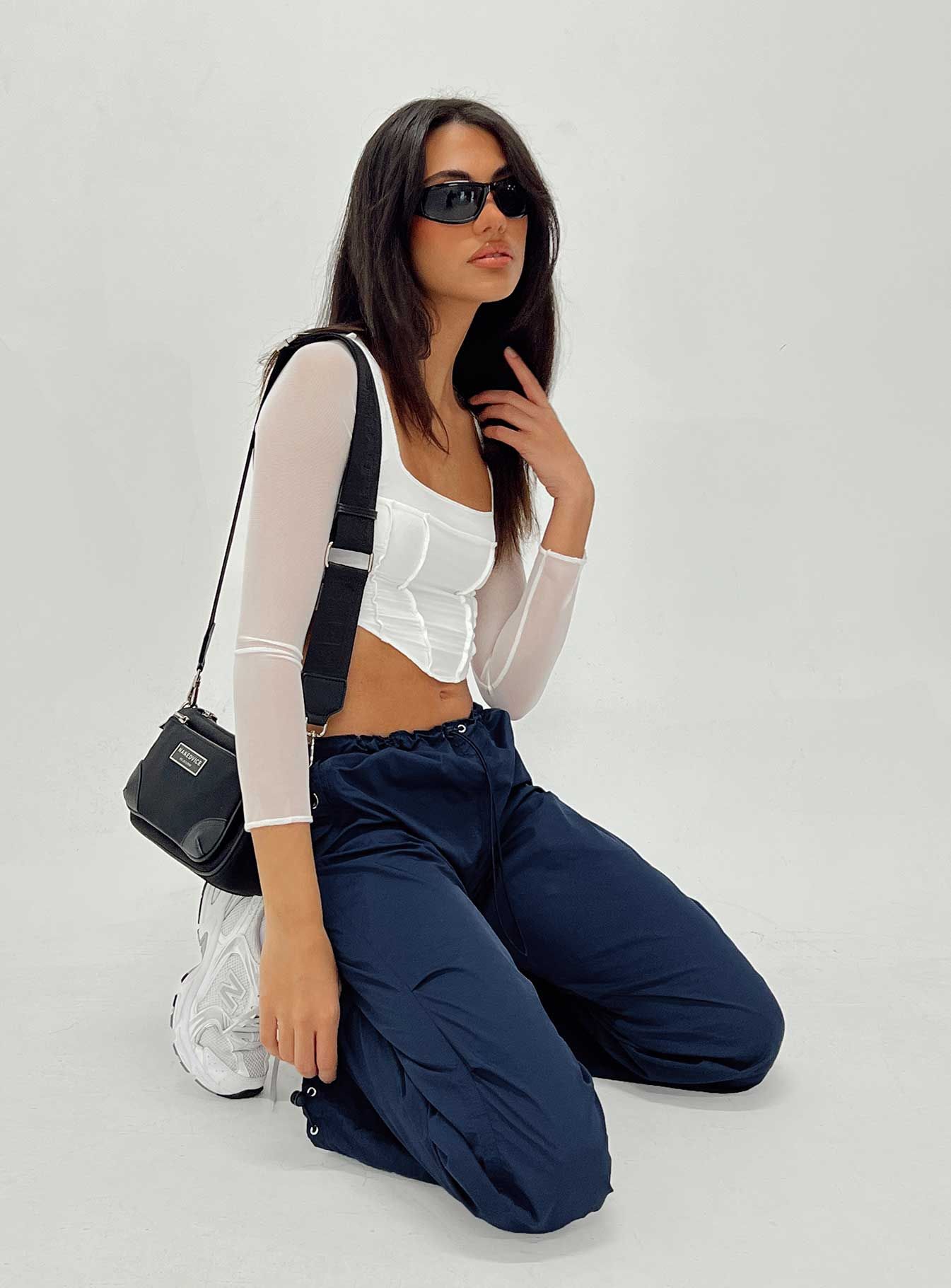 Clydel Pants Navy sold by Princess Polly