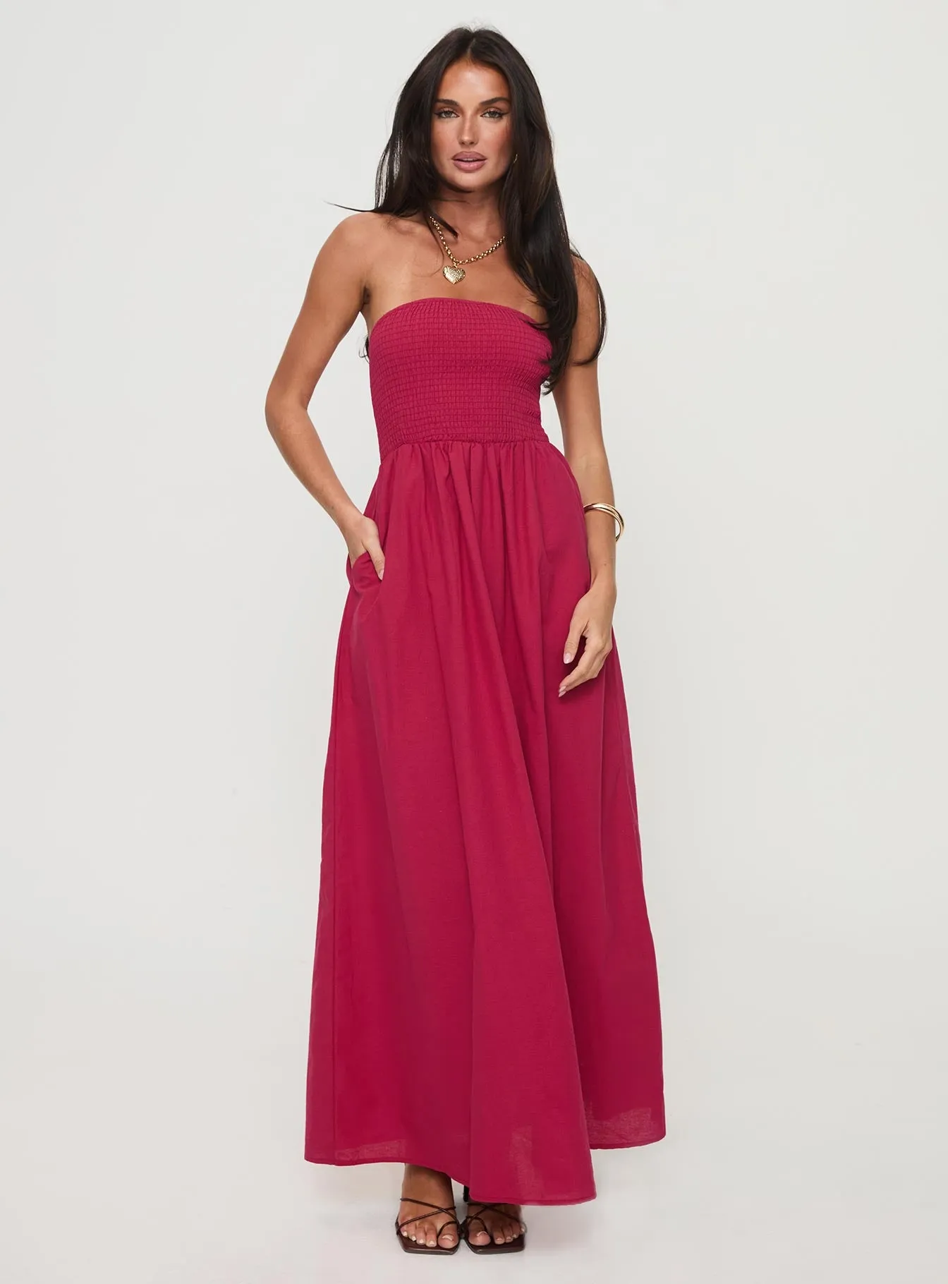 Dayona Strapless Maxi Dress Red sold by Princess Polly product image thumbnail 3