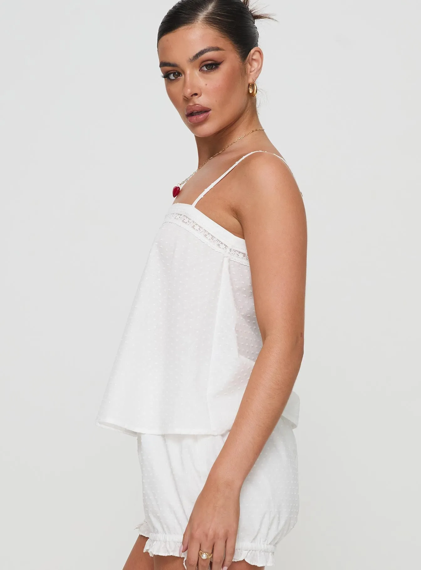 Invisible String Lace Sleep Top White sold by Princess Polly product image thumbnail 4