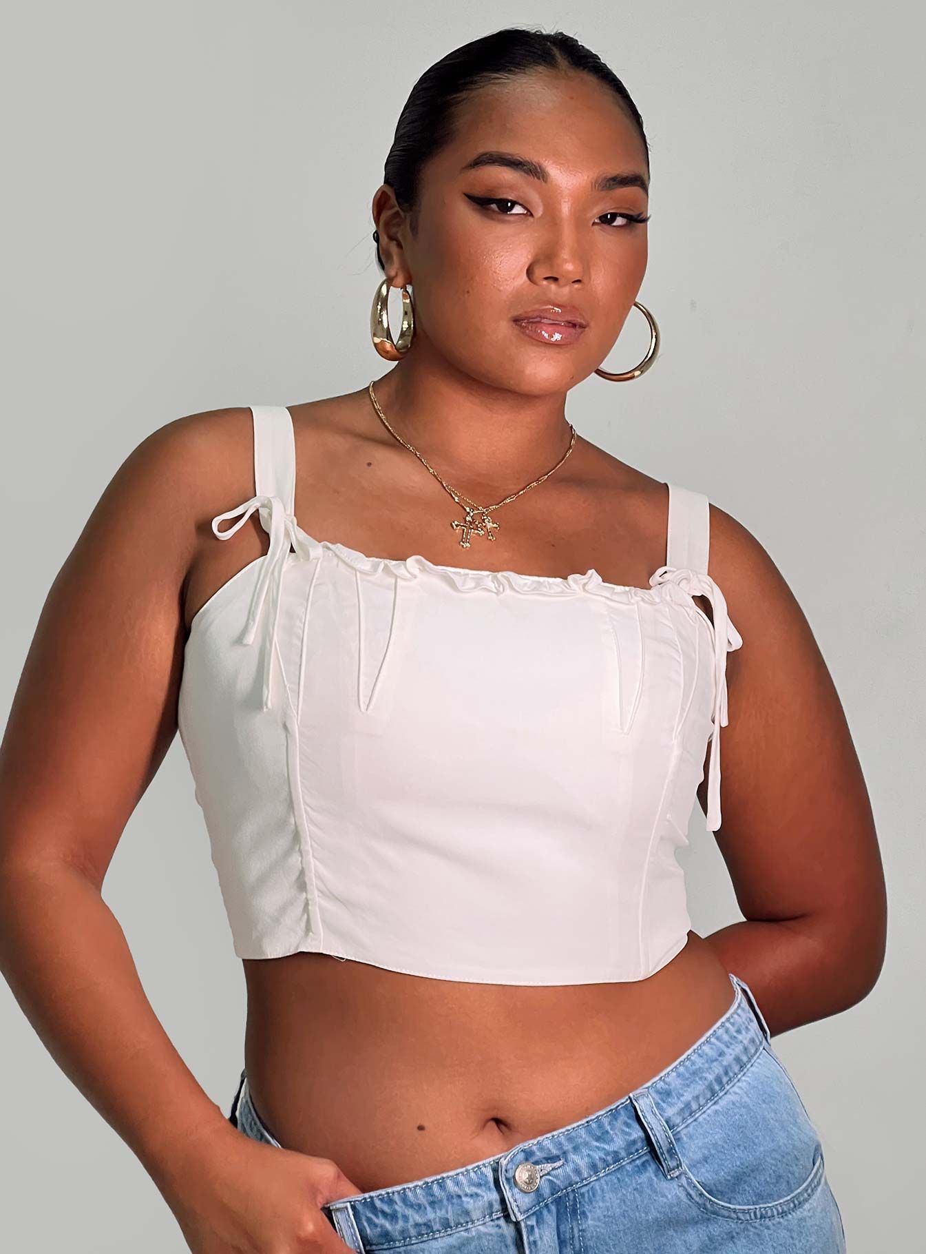 Kalbarri Corset Top White sold by Princess Polly