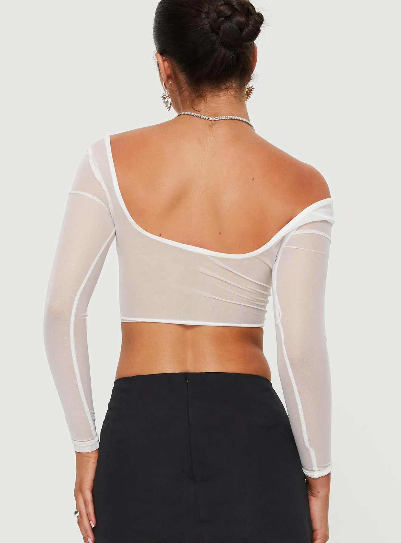 Haskins Long Sleeve Top White sold by Princess Polly product image thumbnail 5