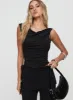 Passion Cowl Neck Top Black sold by Princess Polly