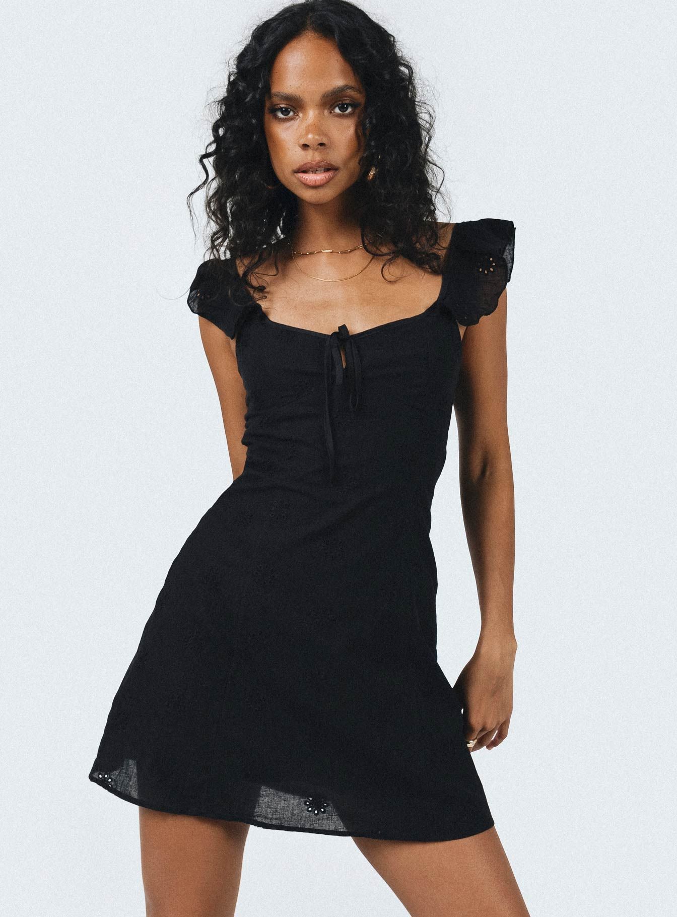 Besiana Mini Dress Black sold by Princess Polly