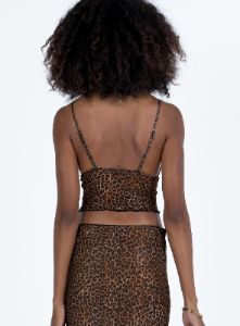Motel Kasilia Cami Top Mesh Leopard sold by Princess Polly