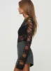 Feelix Long Sleeve Lace Bodysuit Black sold by Princess Polly