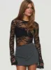 Feelix Long Sleeve Lace Bodysuit Black sold by Princess Polly