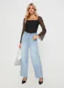 Liva Sheer Sleeve Bodysuit Black sold by Princess Polly