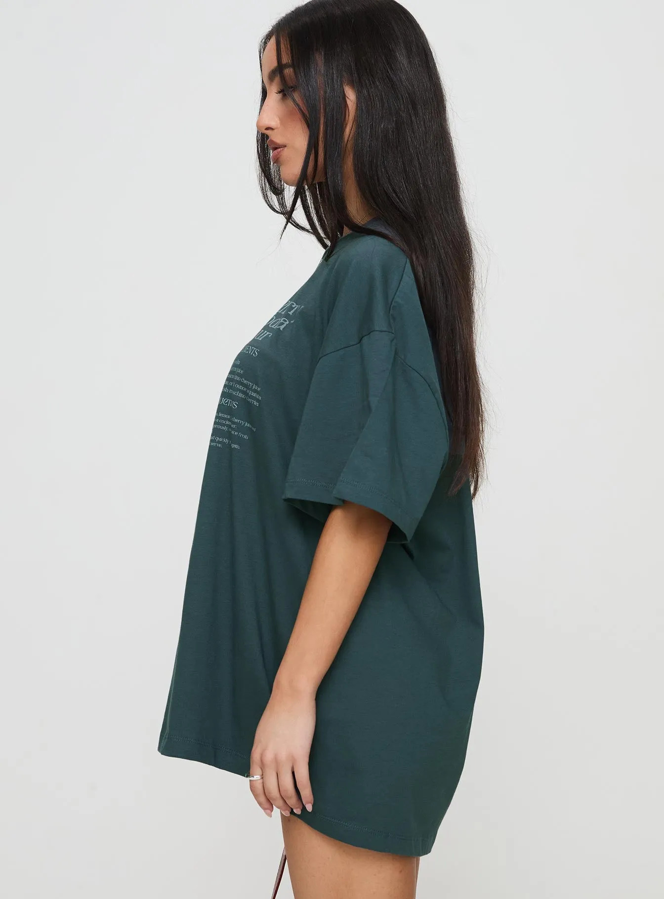 Sour Cherry Oversized Tee Moss Green sold by Princess Polly product image thumbnail 4