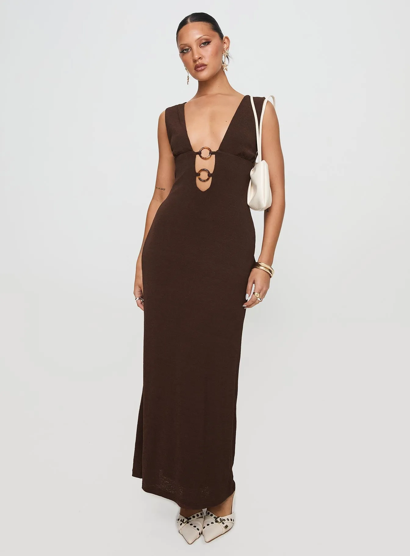 Steward Maxi Dress Chocolate sold by Princess Polly product image thumbnail 2