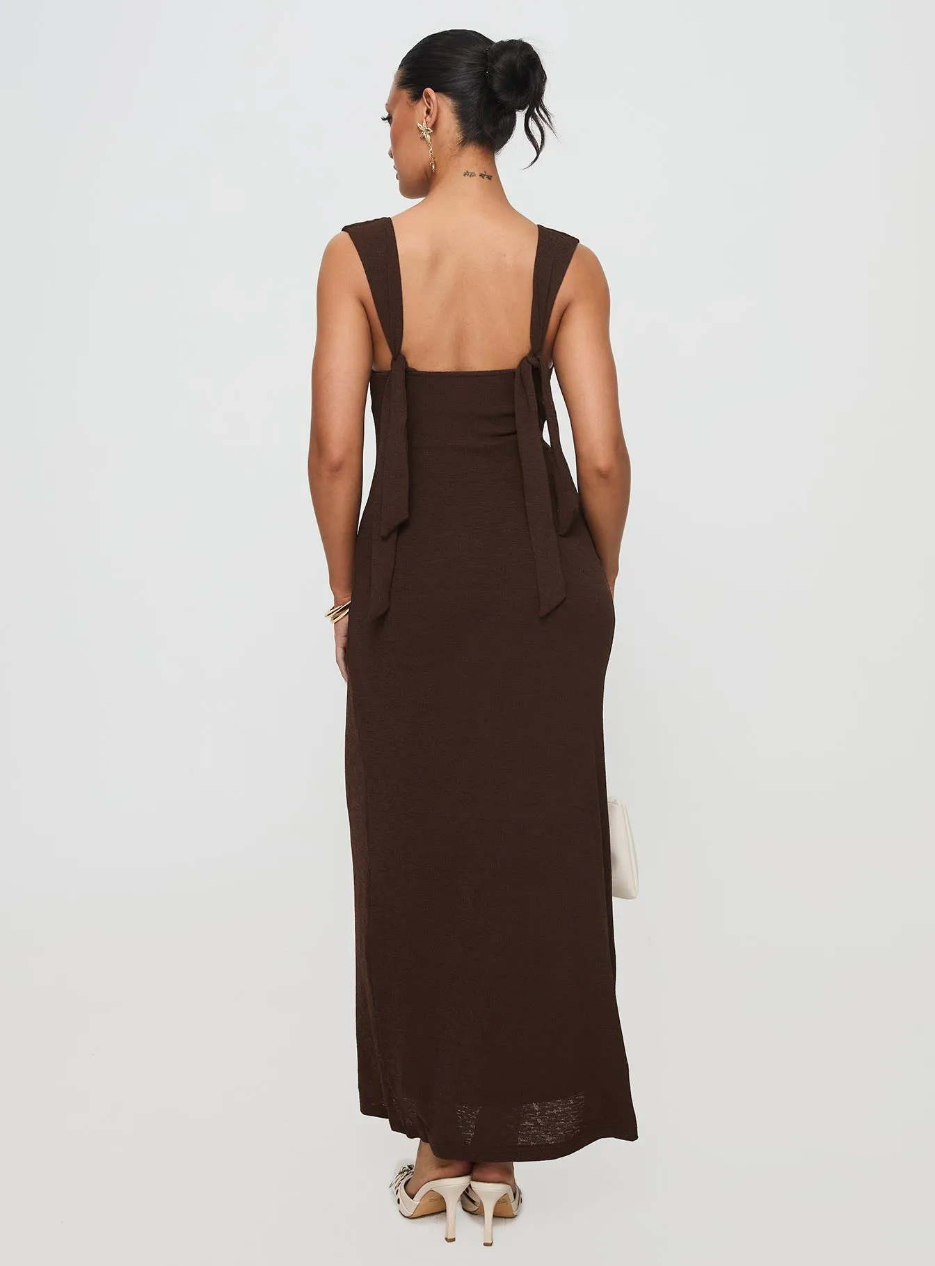 Steward Maxi Dress Chocolate sold by Princess Polly product image thumbnail 5